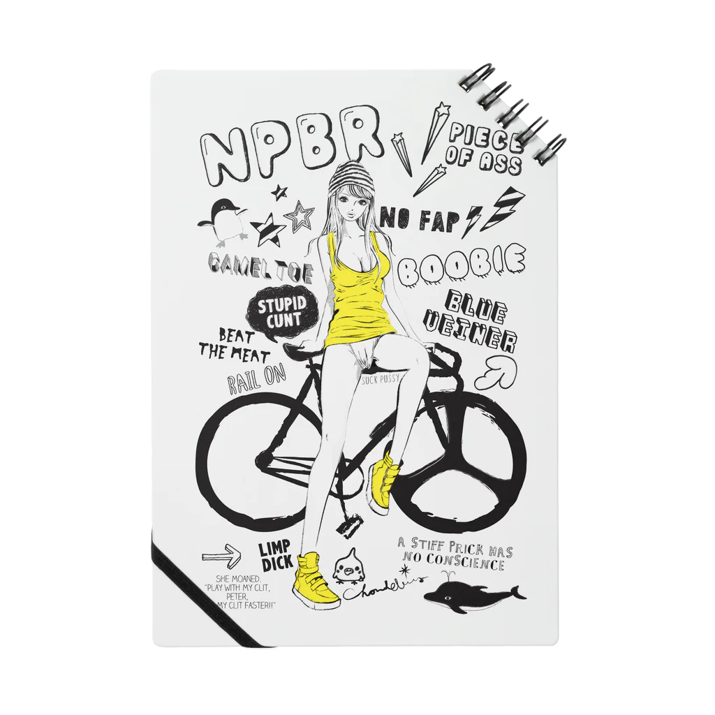 loveclonesのNPBR 自転車女子 ガーリーイラスト ノート