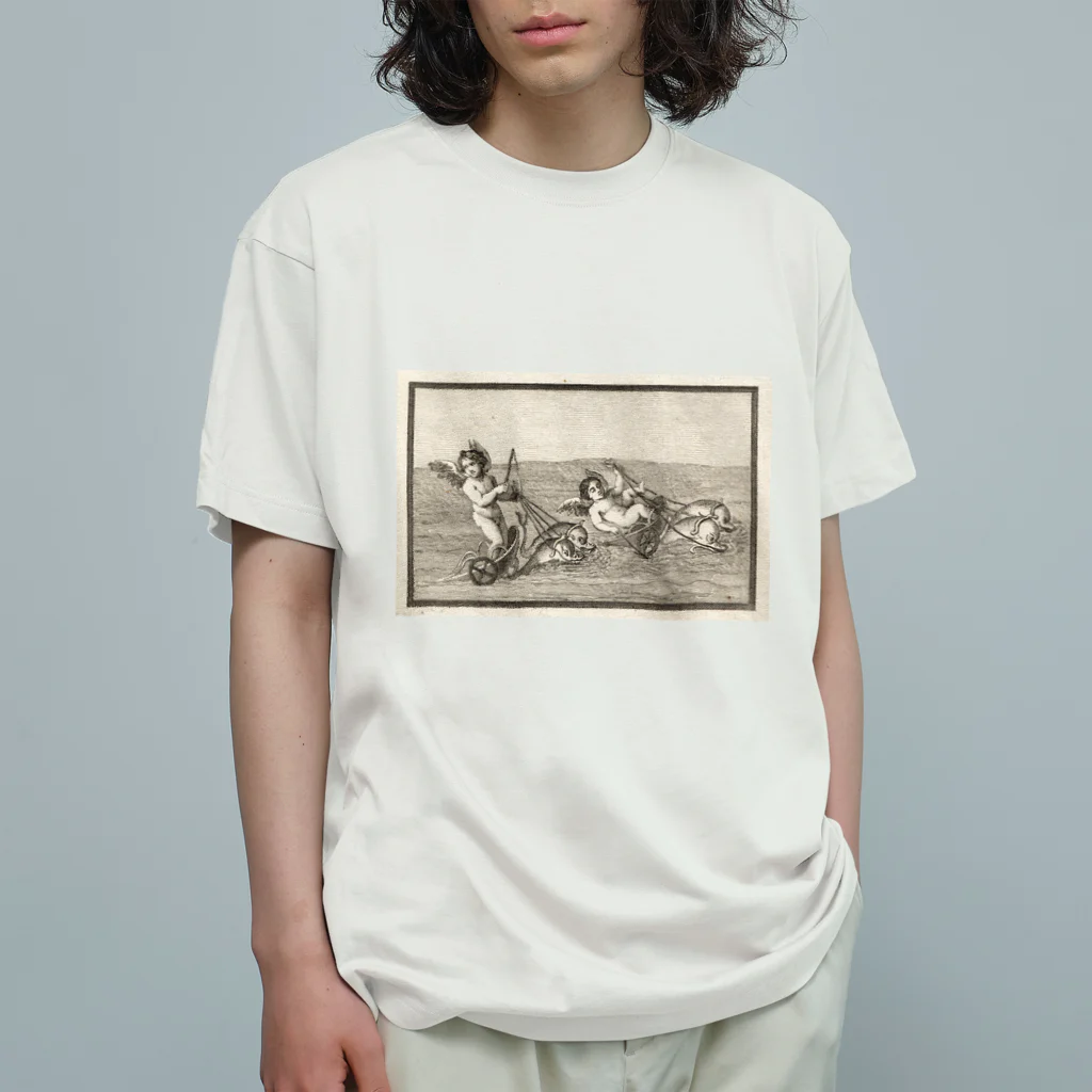 J. Jeffery Print Galleryの天使のイルカ車レース オーガニックコットンTシャツ