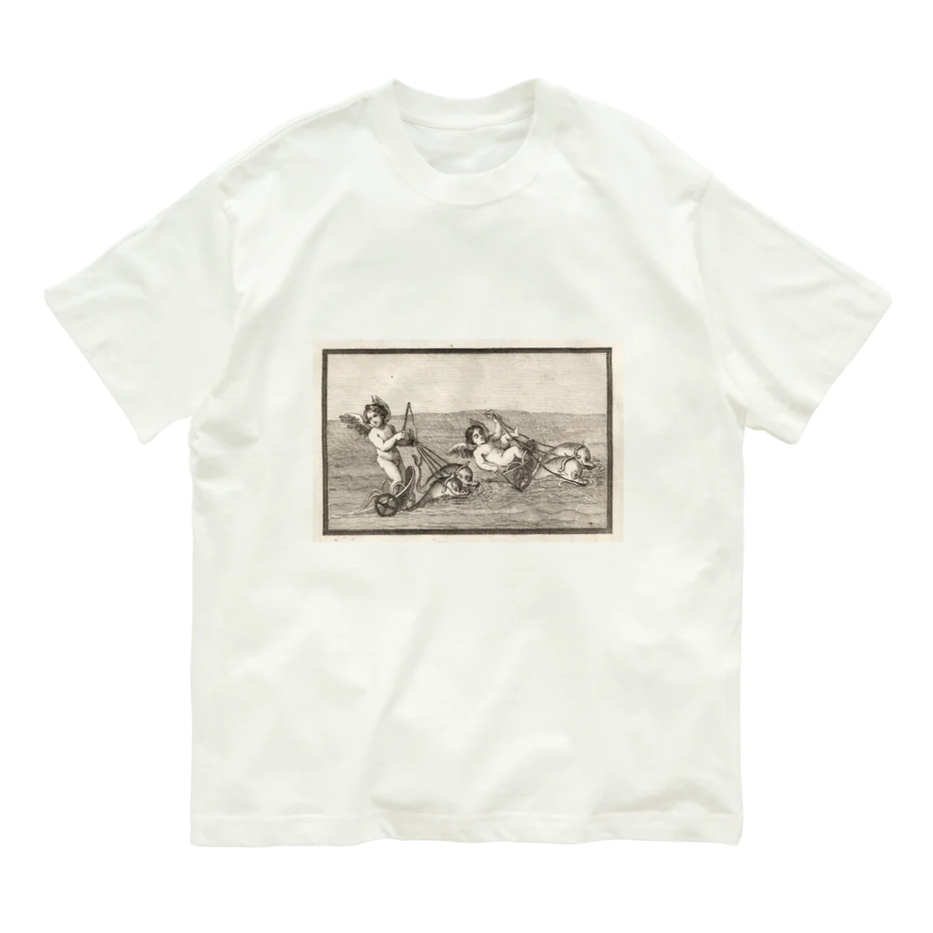 J. Jeffery Print Galleryの天使のイルカ車レース オーガニックコットンTシャツ