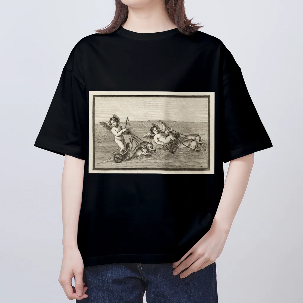 J. Jeffery Print Galleryの天使のイルカ車レース オーバーサイズTシャツ