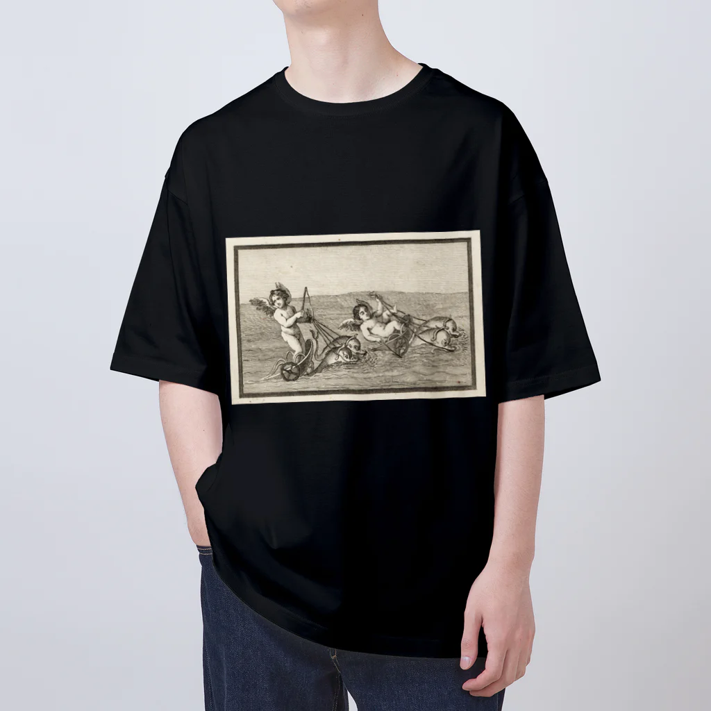 J. Jeffery Print Galleryの天使のイルカ車レース オーバーサイズTシャツ