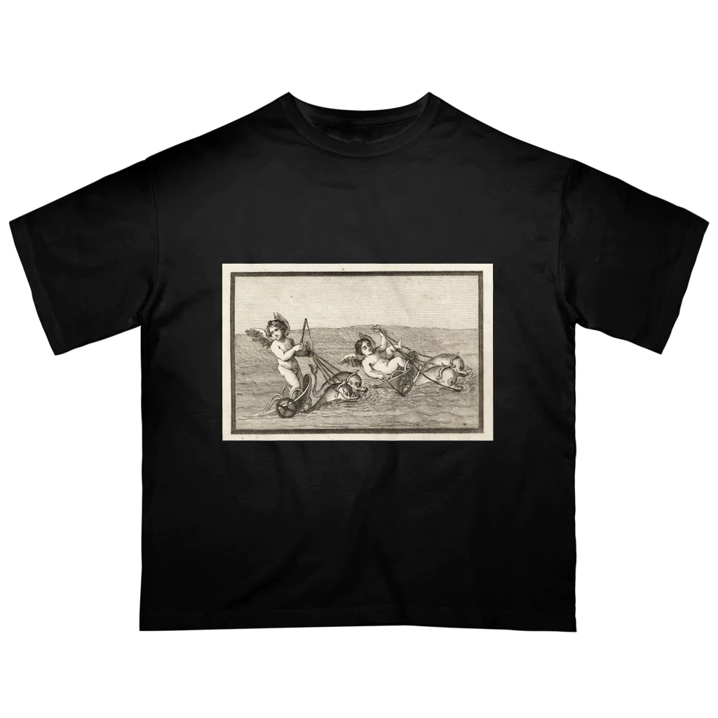 J. Jeffery Print Galleryの天使のイルカ車レース オーバーサイズTシャツ