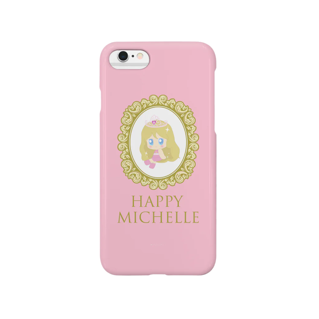 HappyミシェルのHappyミシェル－macaroon pink スマホケース