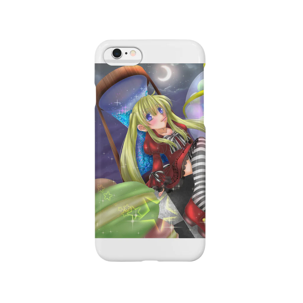 月夜の黒うさぎの砂時計と人形少女 Smartphone Case