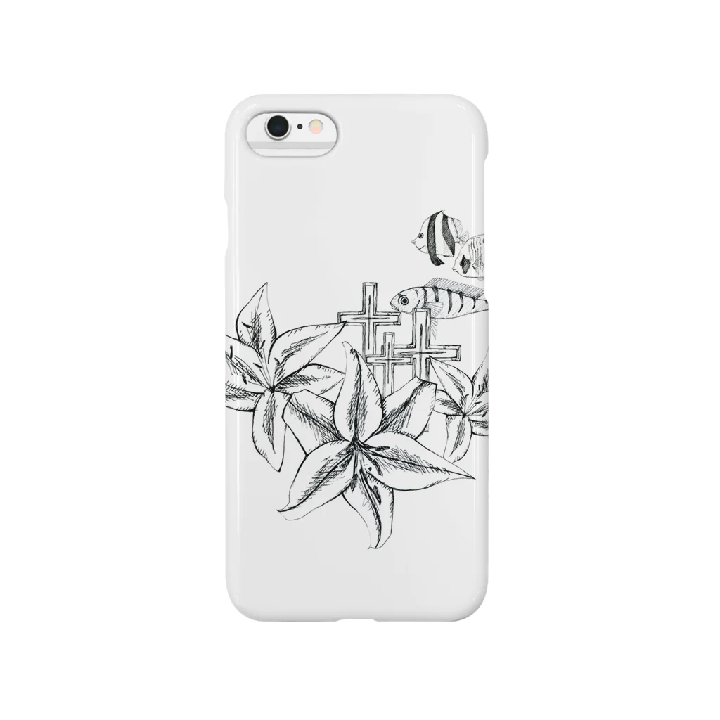 ethuilのFishCrossFlower しろ Smartphone Case