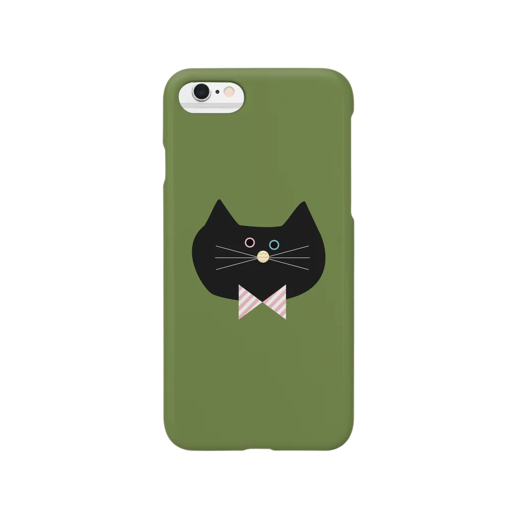 KUMORIのくろねこ　green スマホケース