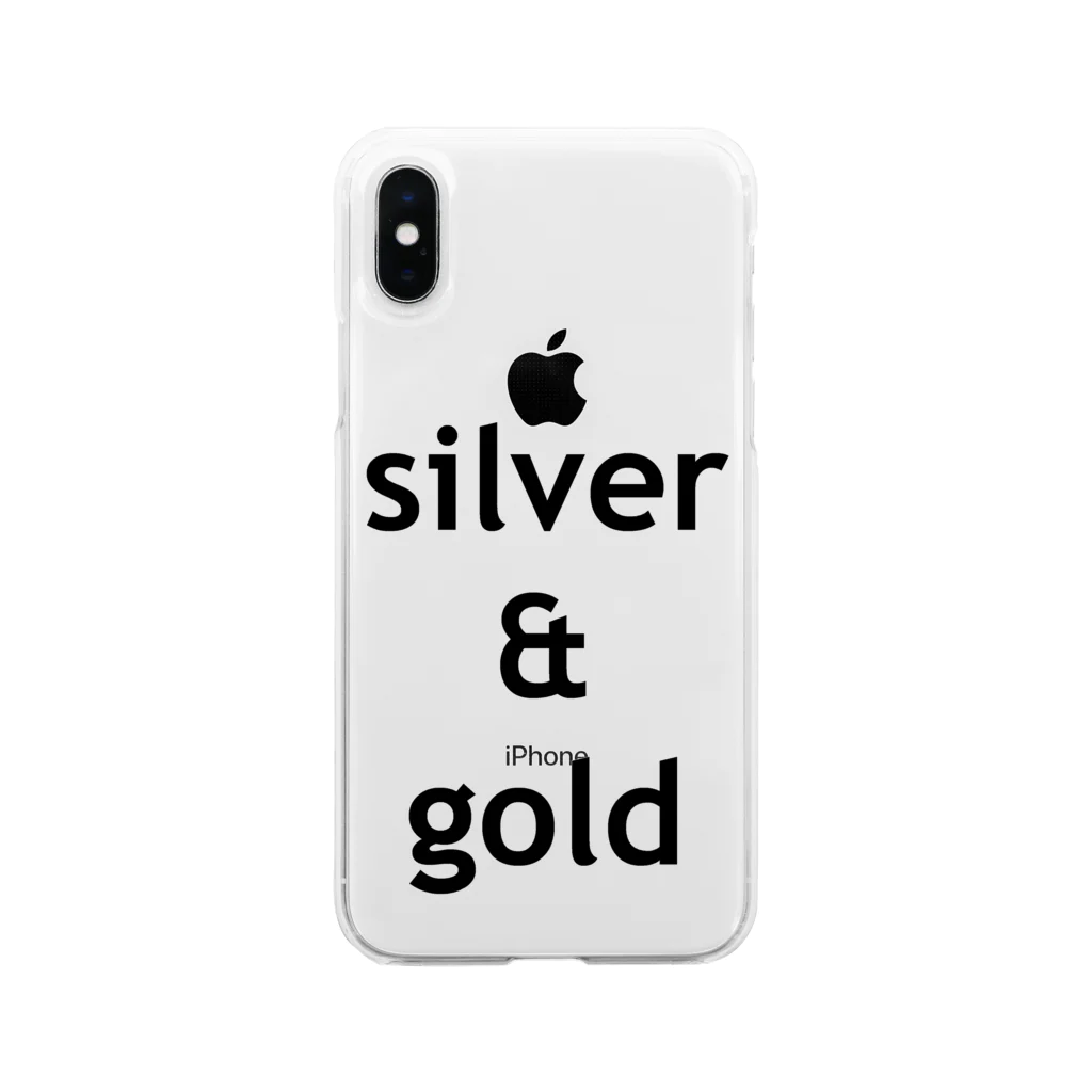 Lenのsilver & gold Soft Clear Smartphone Case