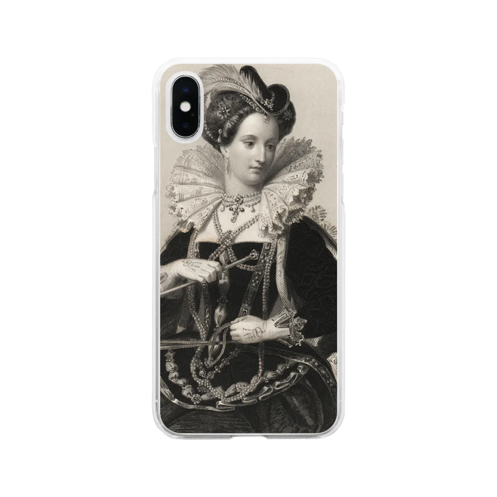 J. Jeffery Print Galleryの英国女王エリザベスⅠ世 Soft Clear Smartphone Case