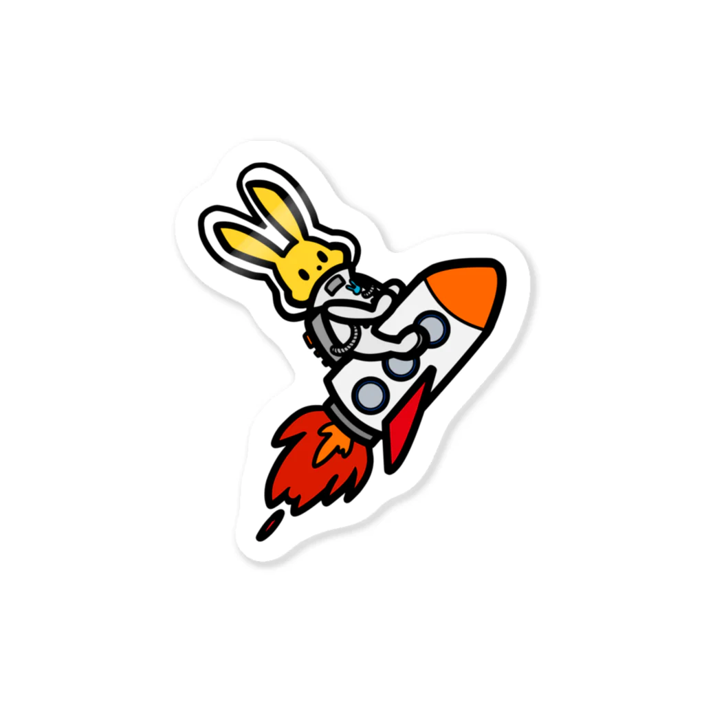 manaの宇宙うさぎ(ロケット) Sticker