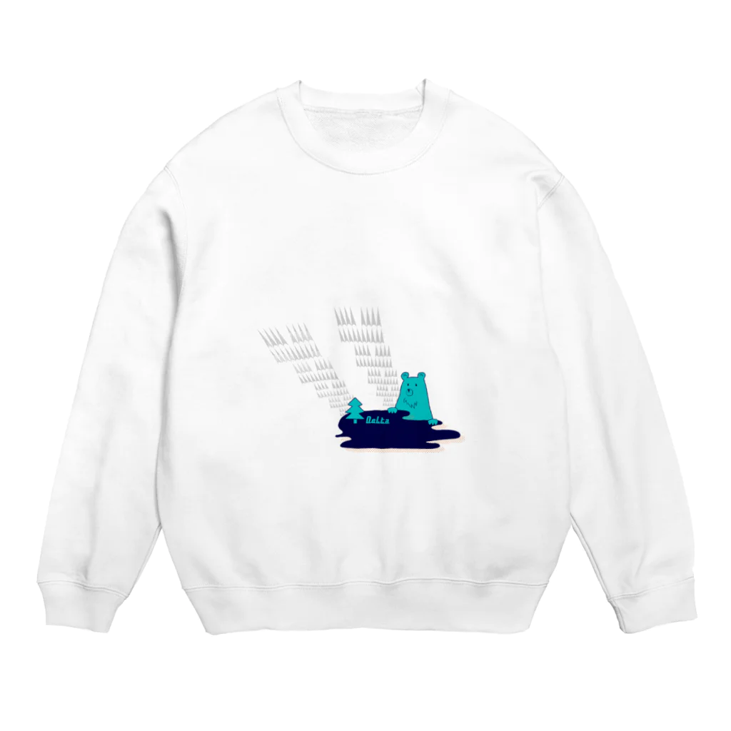 Deltaの湖と森の主くまさん Crew Neck Sweatshirt