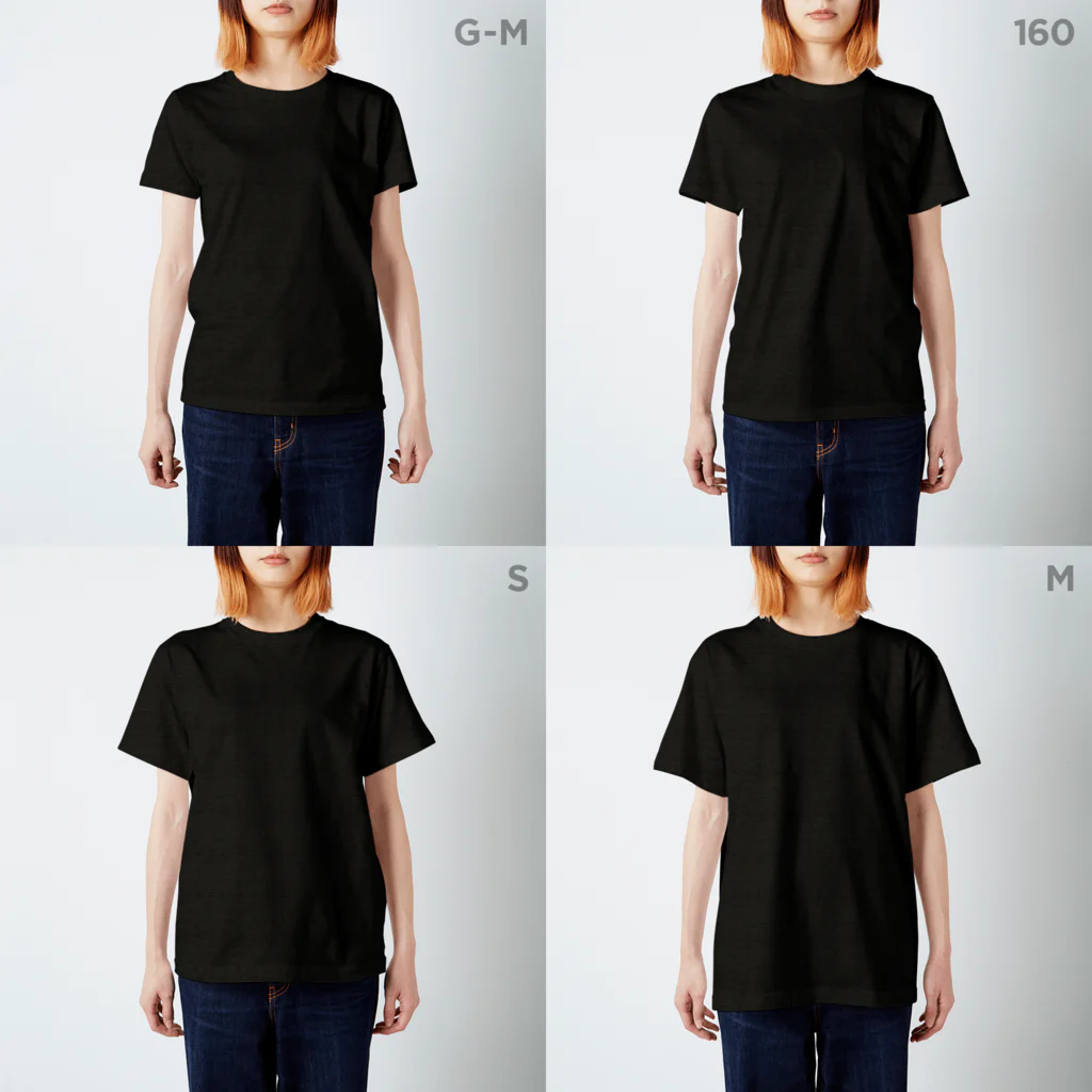 アニマル四字熟語のユニコーンの石像 Regular Fit T-Shirt :model wear (woman)