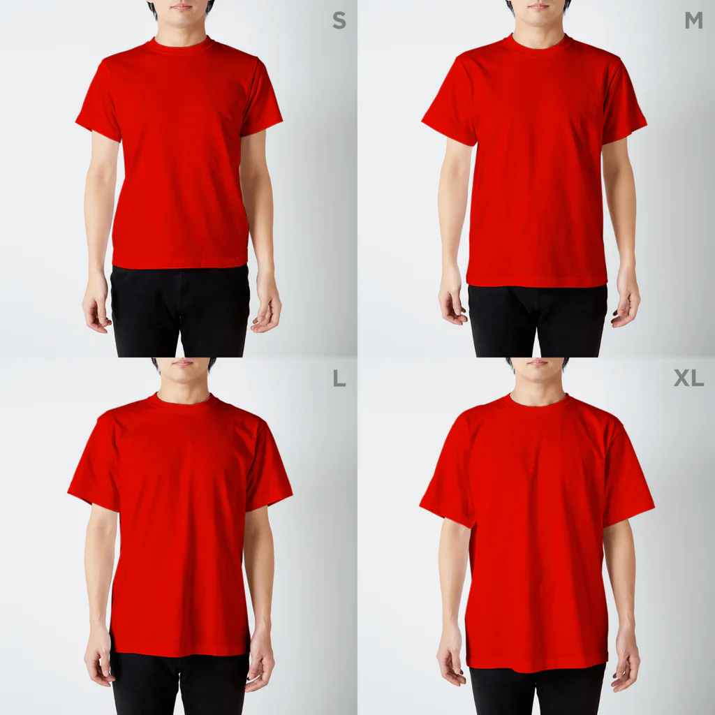 てんてんのドット絵おさかなブルー Regular Fit T-Shirt :model wear (male)