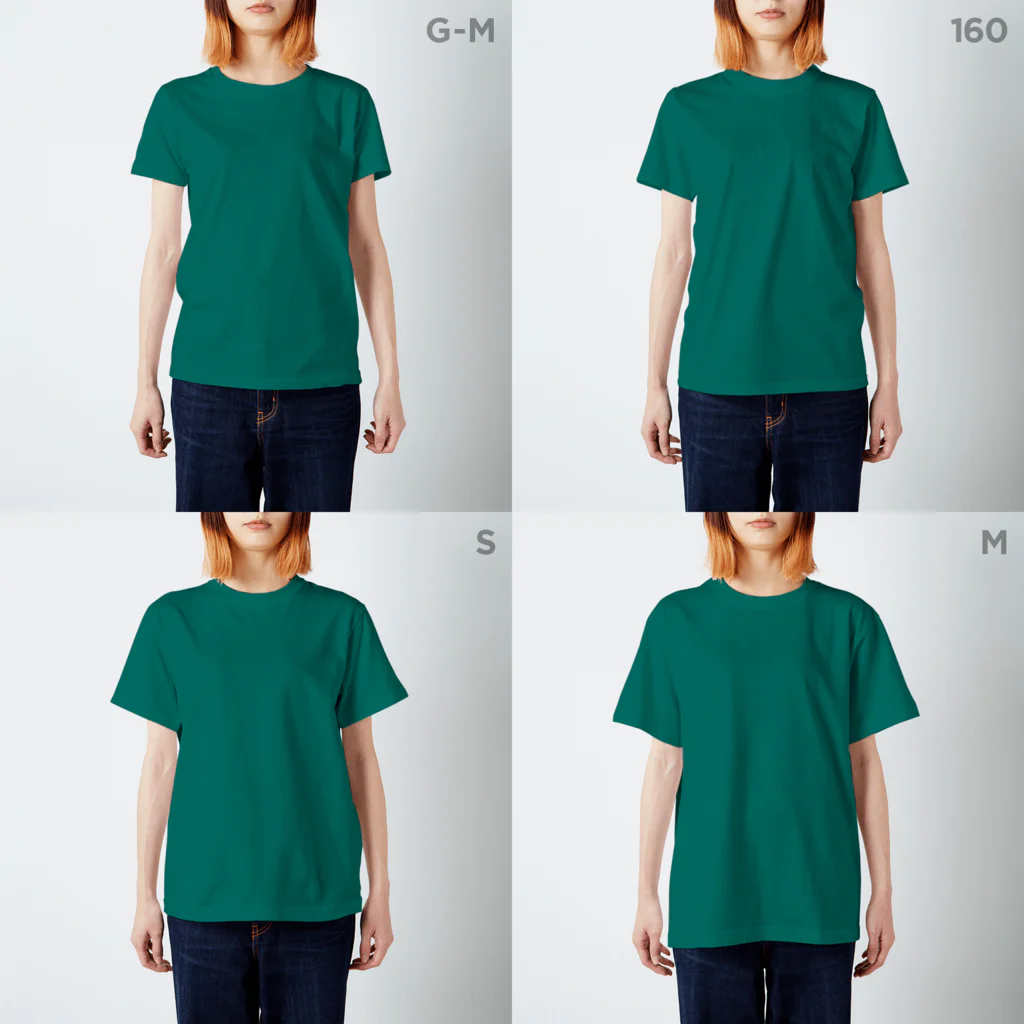 水色プリントのトラジロウ Regular Fit T-Shirt :model wear (woman)