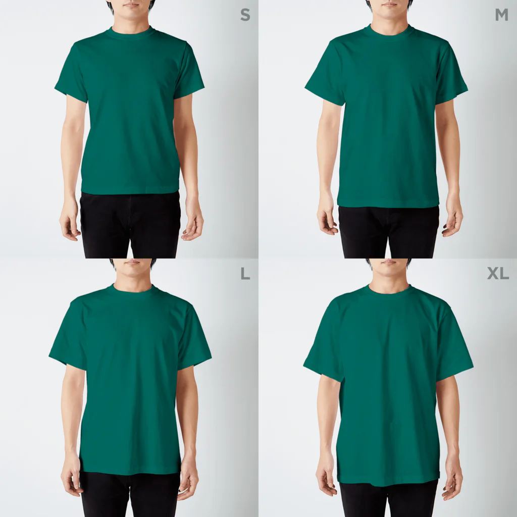 水色プリントのトラジロウ Regular Fit T-Shirt :model wear (male)