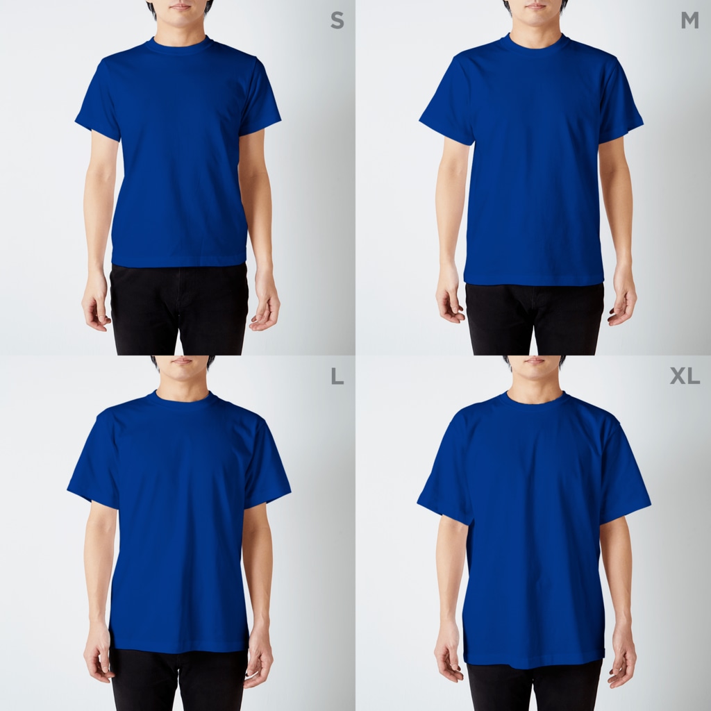 ぼくのすいぞくかん SUZURI店のサメカオdeepcolorキッズ Regular Fit T-Shirt :model wear (male)