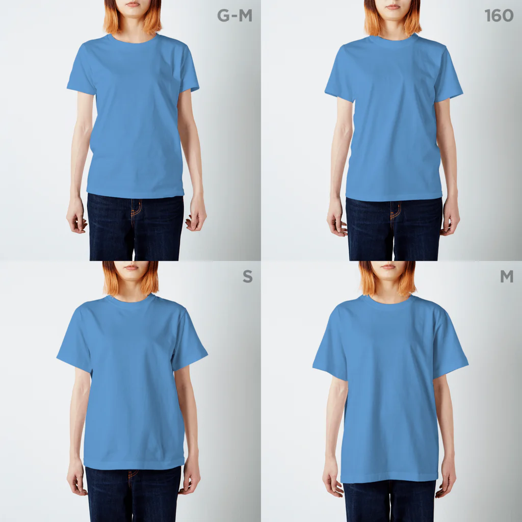 サミムシ商店のレインボーナイト スタンダードTシャツのサイズ別着用イメージ(女性)