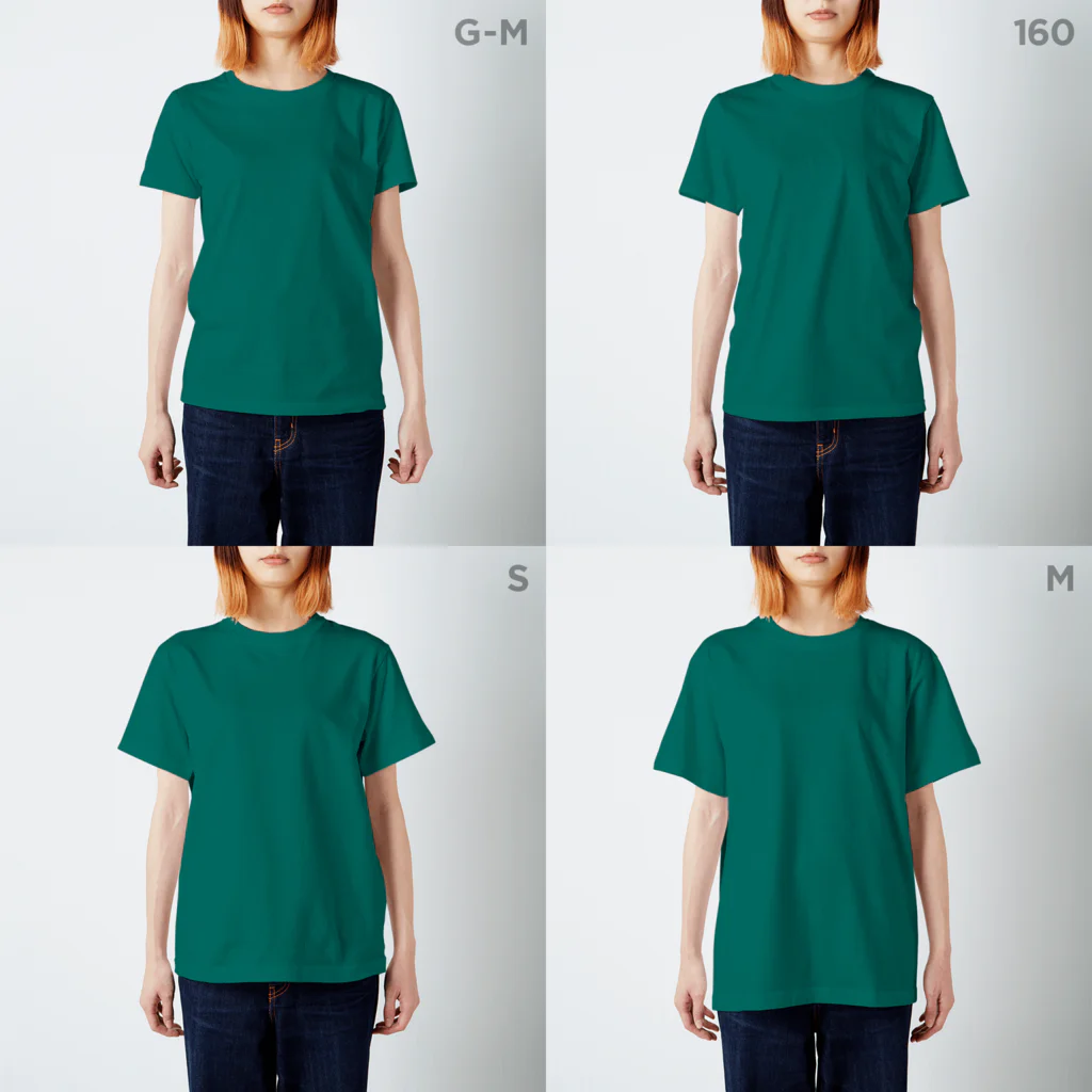 さかた たけしのさかたうさぎと鳥T スタンダードTシャツのサイズ別着用イメージ(女性)