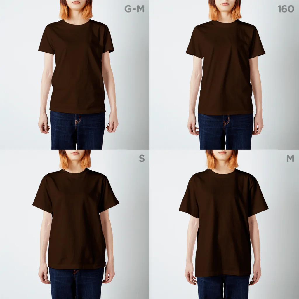 生活学習の逢魔時 スタンダードTシャツのサイズ別着用イメージ(女性)