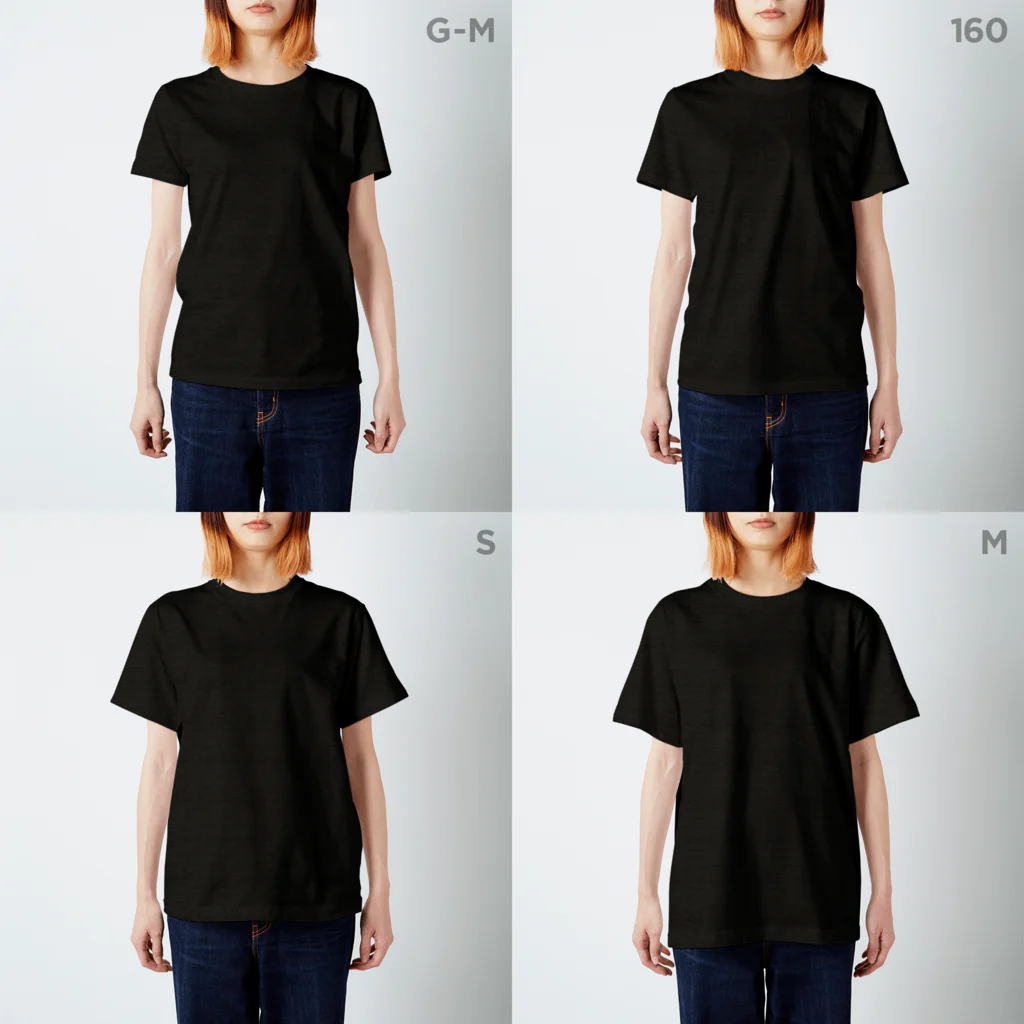 スタジオカンタカのカンタカタイポT スタンダードTシャツのサイズ別着用イメージ(女性)