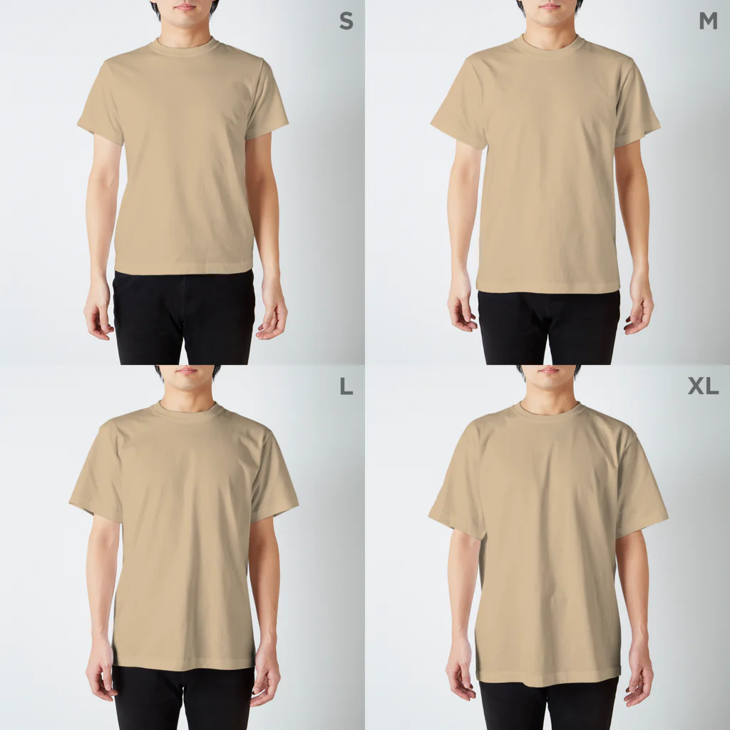 福猫屋のムッチリ猫さんのヨガ 木のポーズ編 Regular Fit T-Shirt :model wear (male)