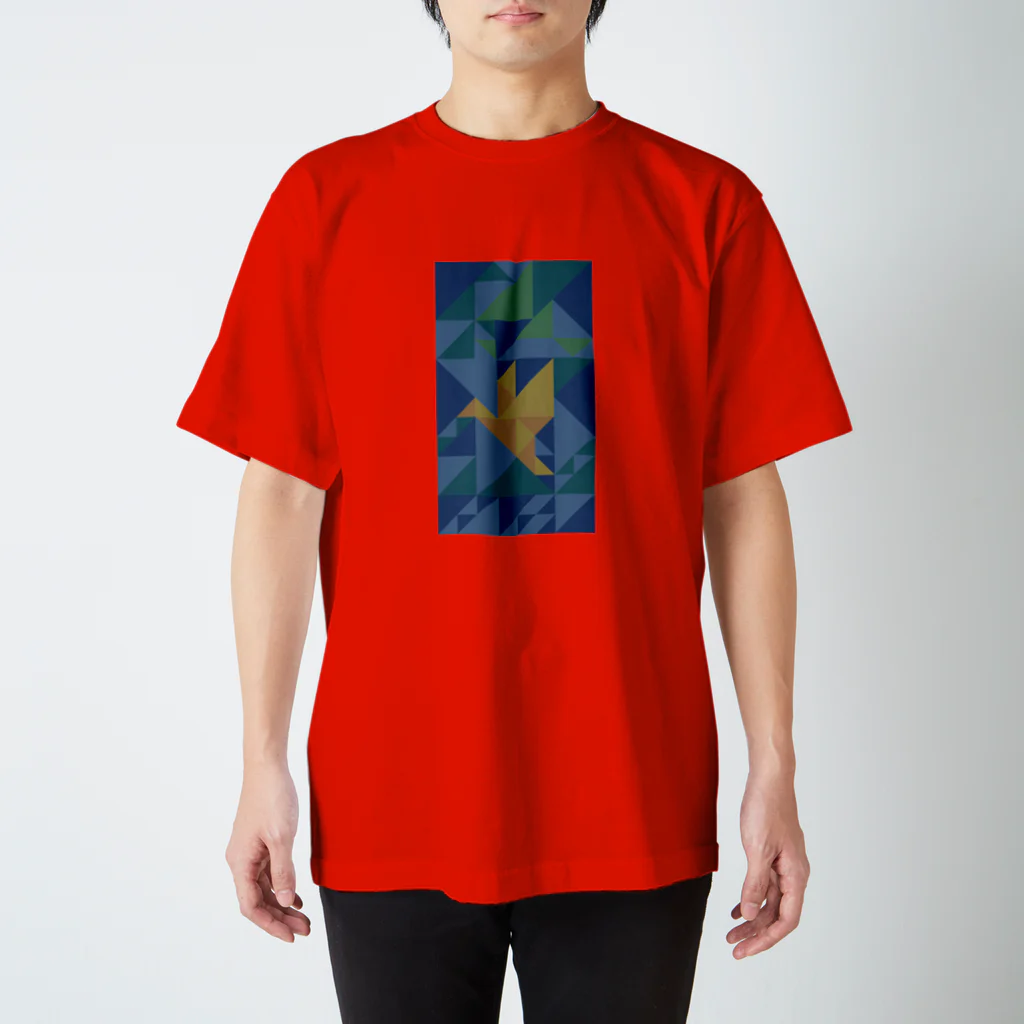 YmanchuのORIGAMI-BIRD-DKG Regular Fit T-Shirt