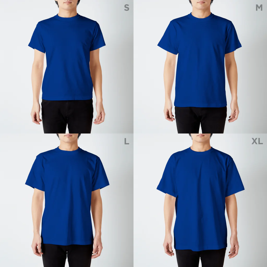 KATAKANAのアスペルガー(赤ver01) Regular Fit T-Shirt :model wear (male)
