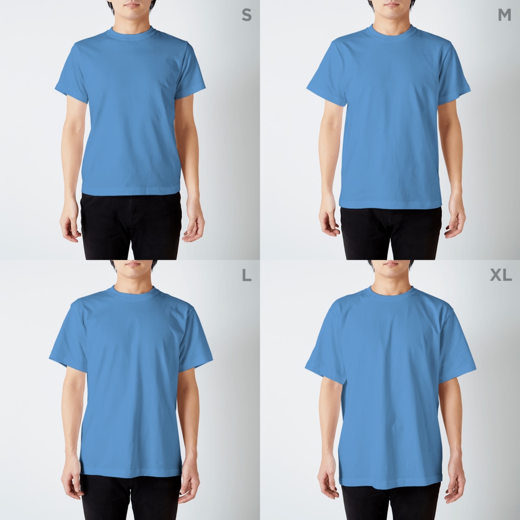 Feather stick-フェザースティック-のまんじゅう係長【戦士】 Regular Fit T-Shirt :model wear (male)