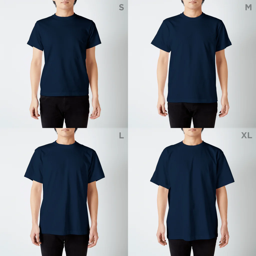 紗ノさん家のONIKAWA Tシャツ（黒） スタンダードTシャツのサイズ別着用イメージ(男性)