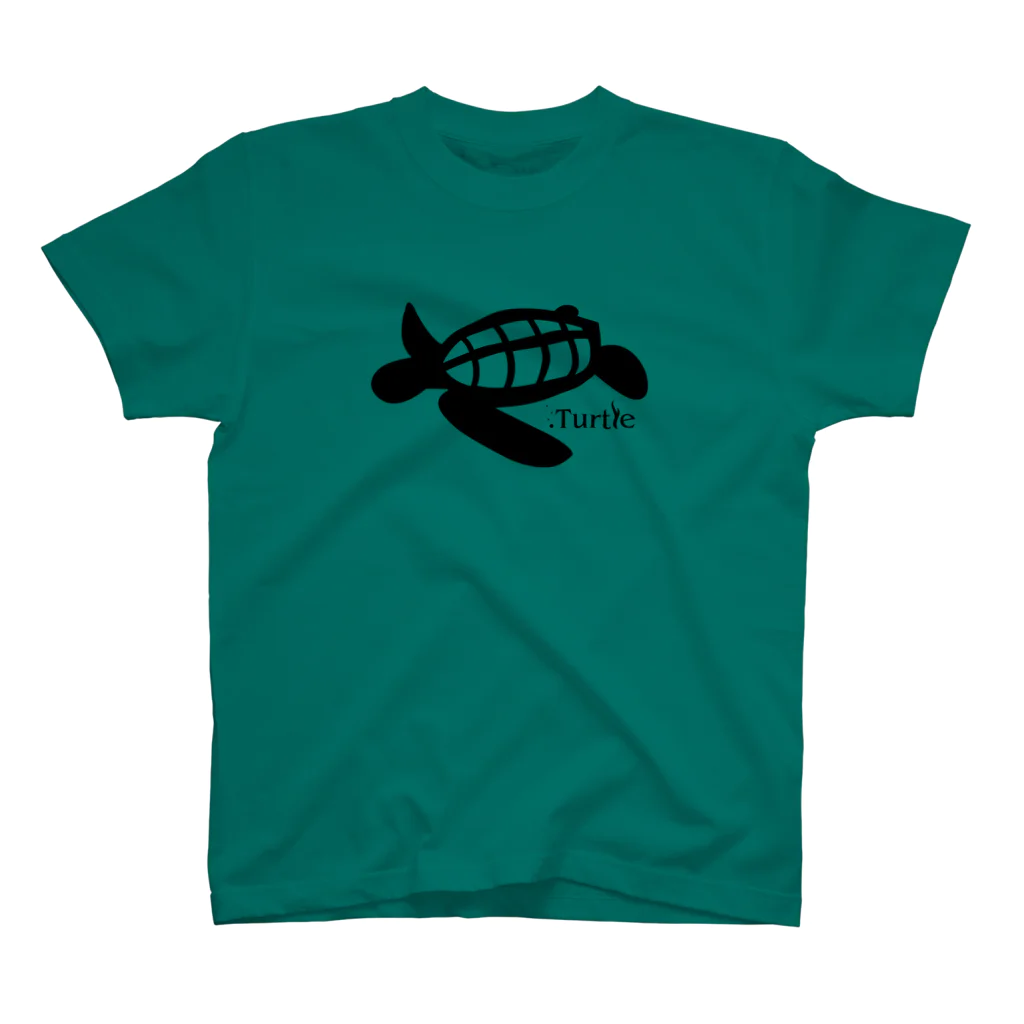 たかせ ゆづきのTurtle-Black スタンダードTシャツ