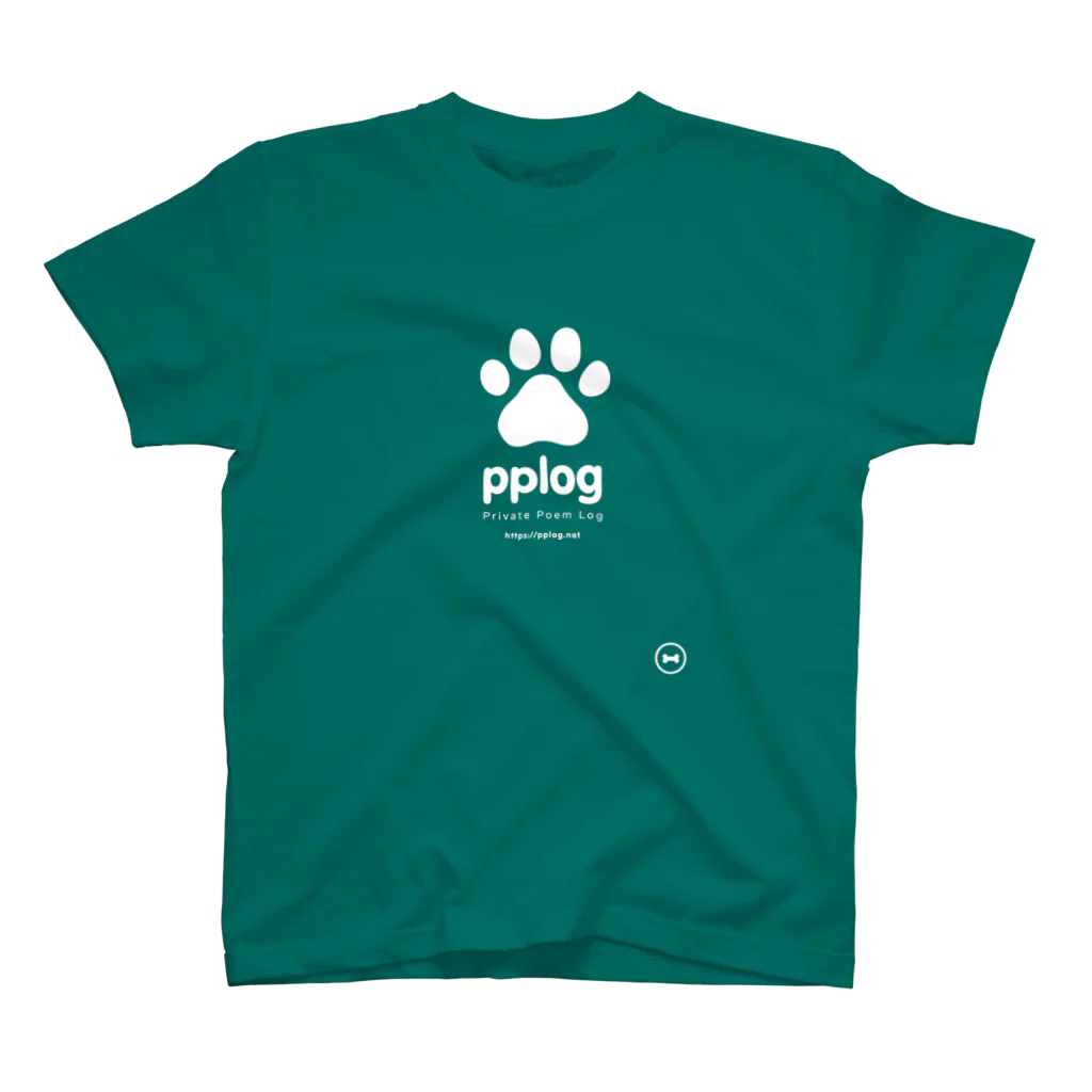 (\( ⁰⊖⁰)/) esaのpplog（白抜き） スタンダードTシャツ