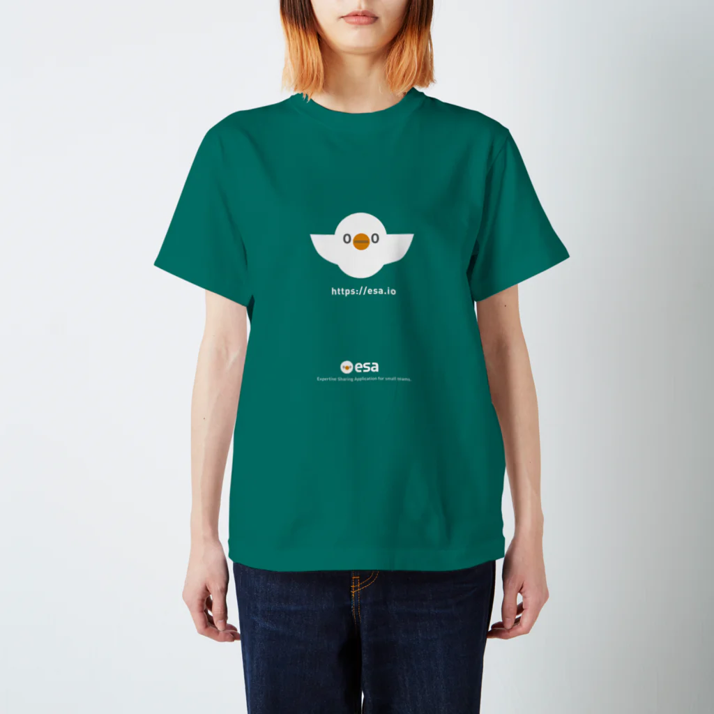 (\( ⁰⊖⁰)/) esaのesa（白抜き） スタンダードTシャツ