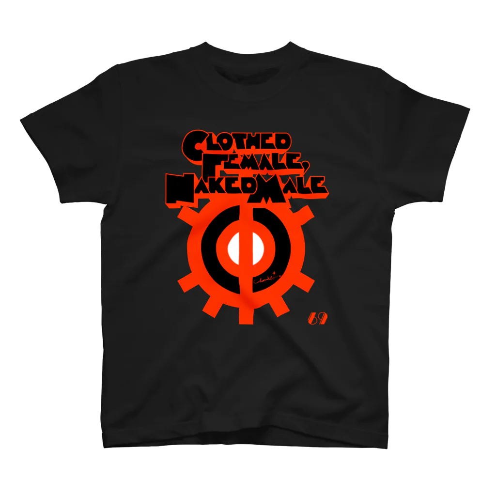 loveclonesのCFNM LOGO ORANGE BLACK スタンダードTシャツ