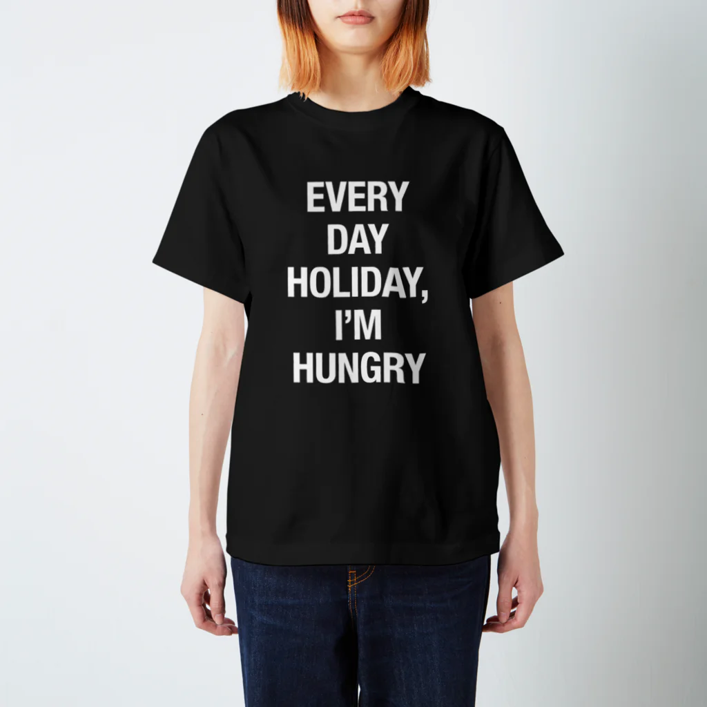 creamuのEVERY DAY HOLIDAY, I'M HUNGRY (white edition) スタンダードTシャツ