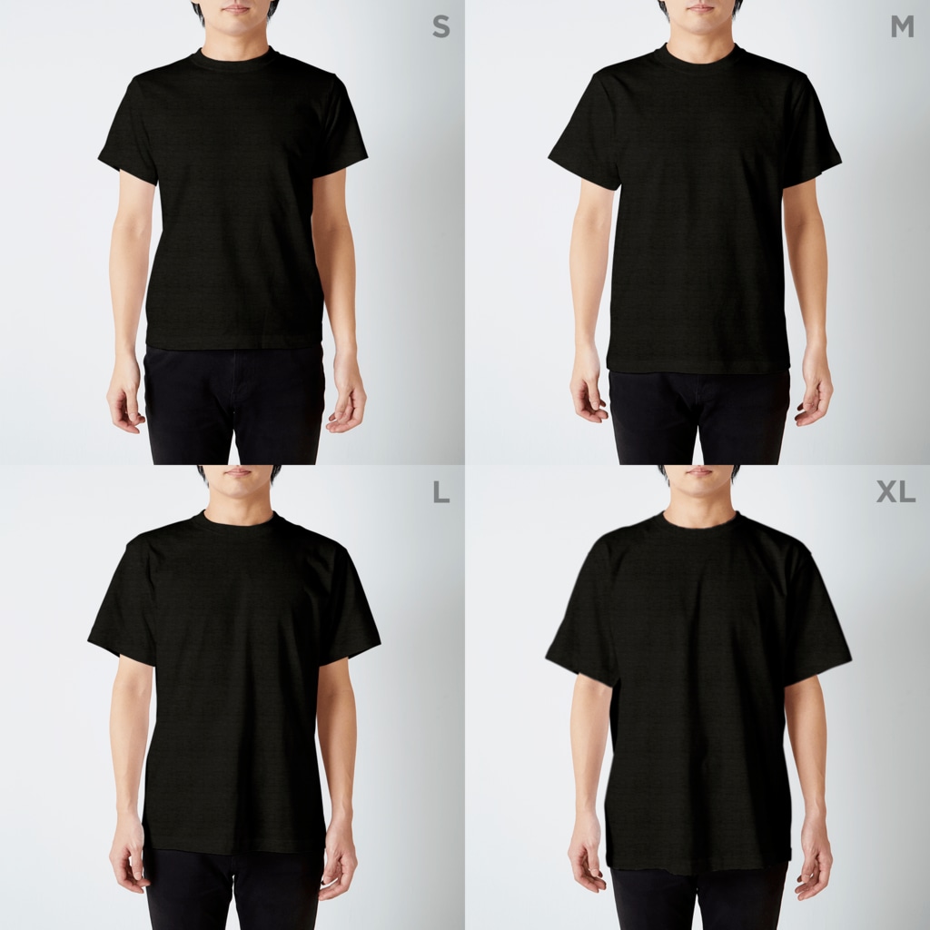 ヤママユ(ヤママユ・ペンギイナ)のロックホッパー×ピクセルロゴ Regular Fit T-Shirt :model wear (male)