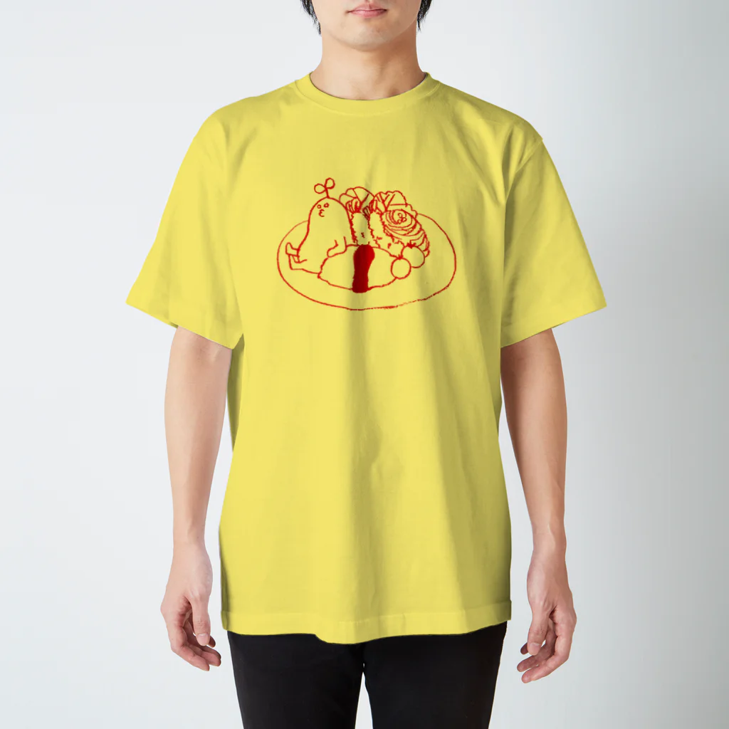 メバエマツモトのmebaelunch(red) スタンダードTシャツ