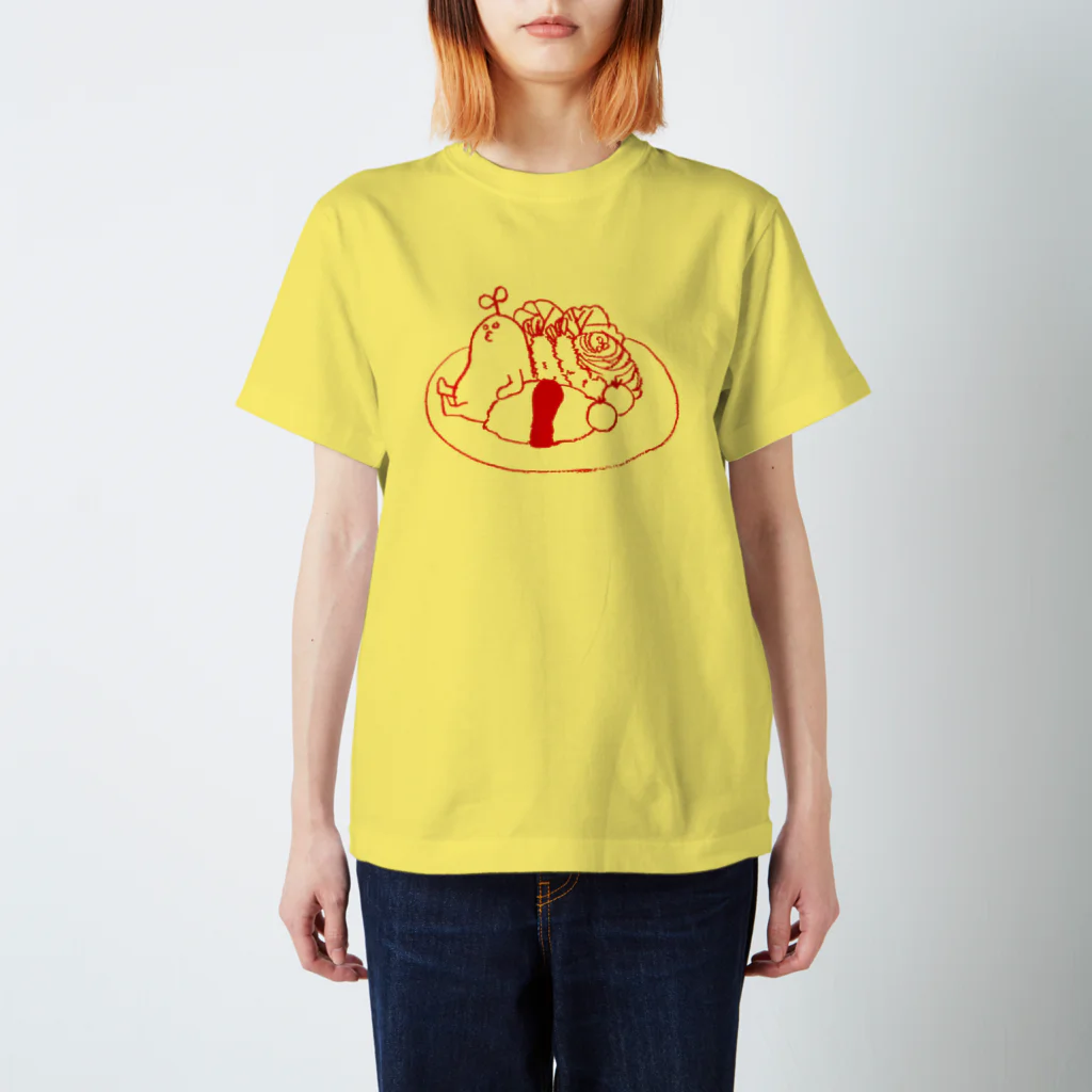 メバエマツモトのmebaelunch(red) スタンダードTシャツ