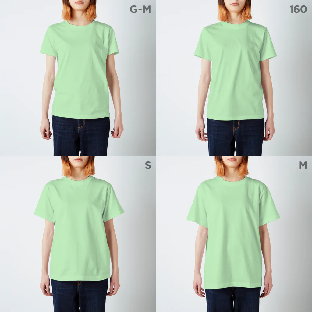 kyamiccoの葉桜タイフーン スタンダードTシャツのサイズ別着用イメージ(女性)