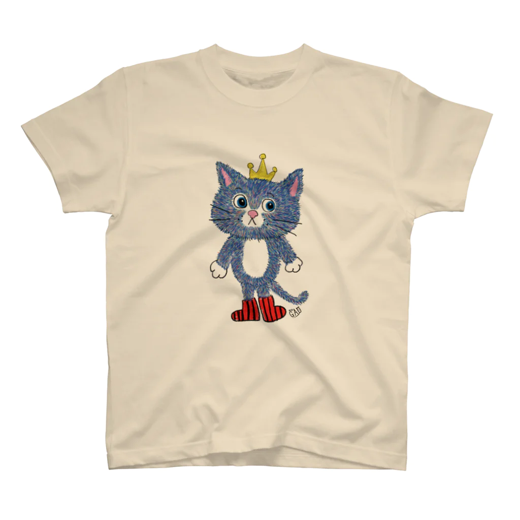 NobigaoのNobigao ねこのおうさま スタンダードTシャツ