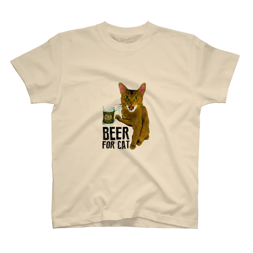 NobigaoのNobigao　ビール猫 スタンダードTシャツ