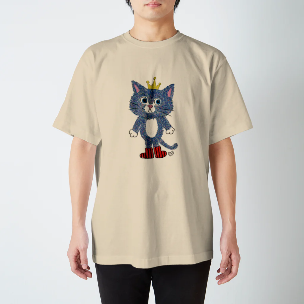 NobigaoのNobigao ねこのおうさま スタンダードTシャツ