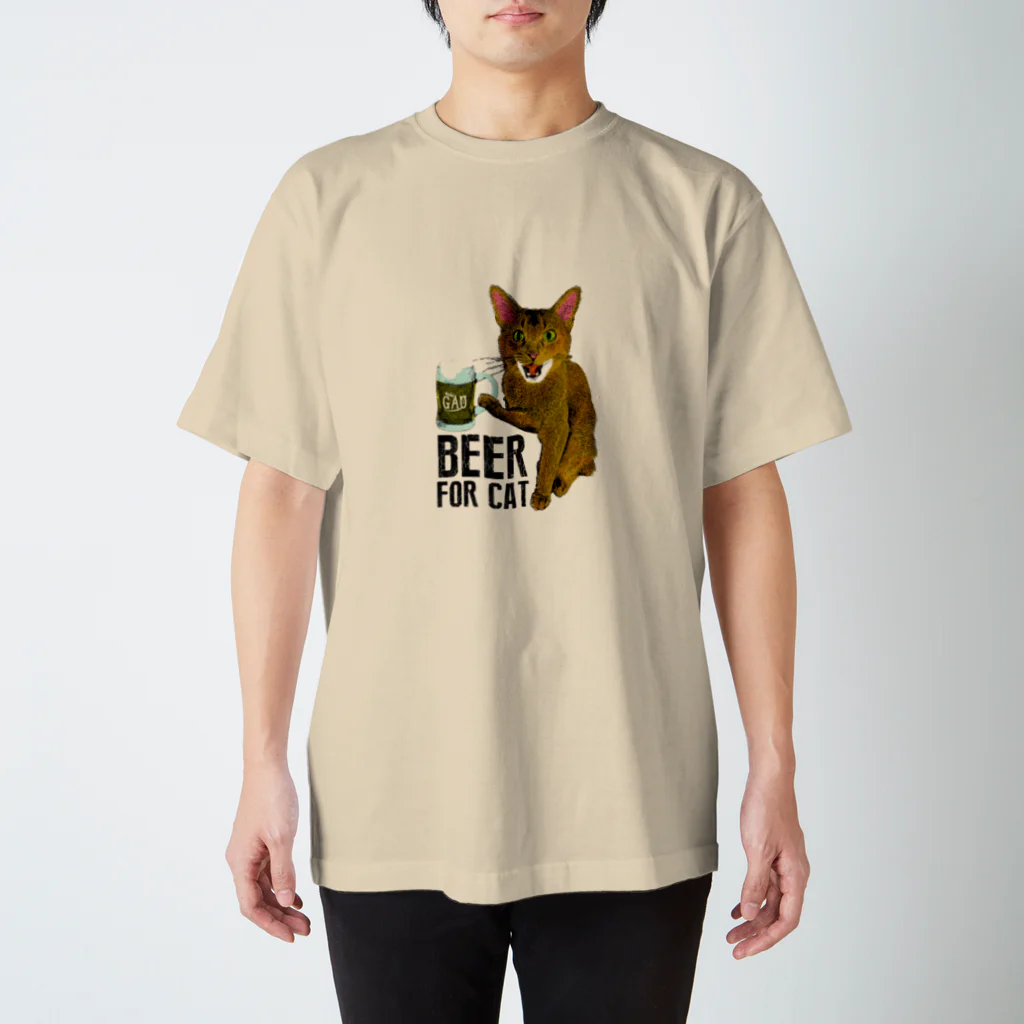 NobigaoのNobigao　ビール猫 スタンダードTシャツ