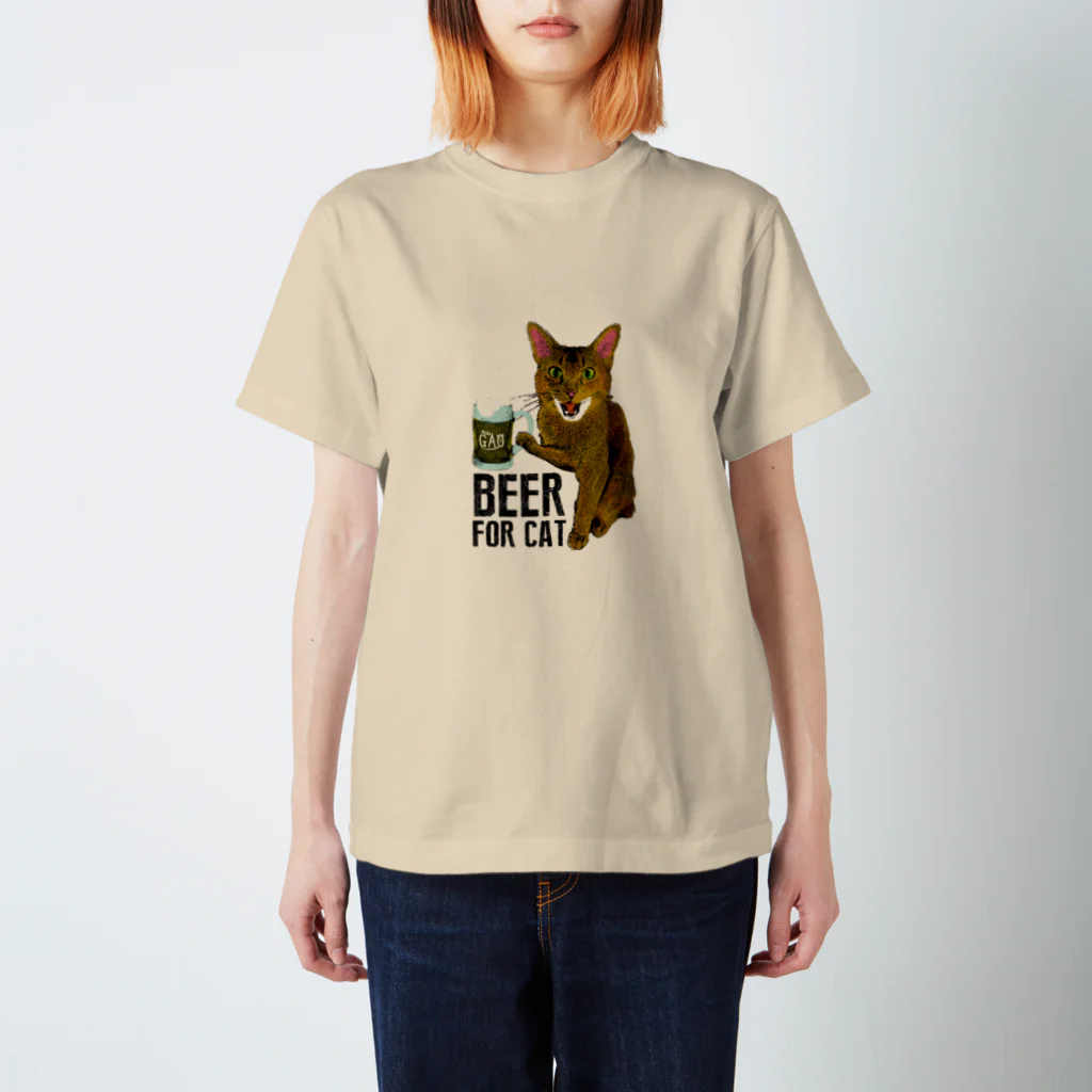 NobigaoのNobigao　ビール猫 スタンダードTシャツ