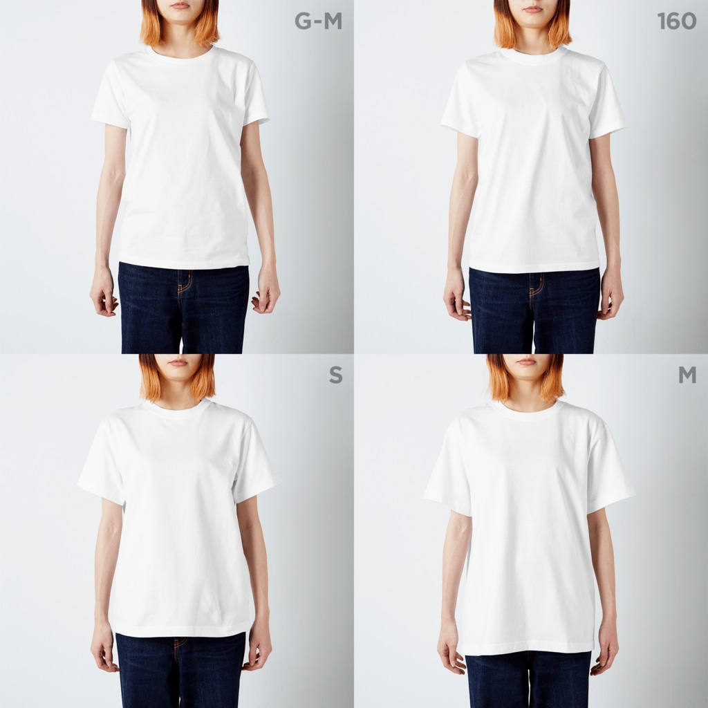 栗坊屋のリーフィーシードラゴン　カラフル Regular Fit T-Shirt :model wear (woman)