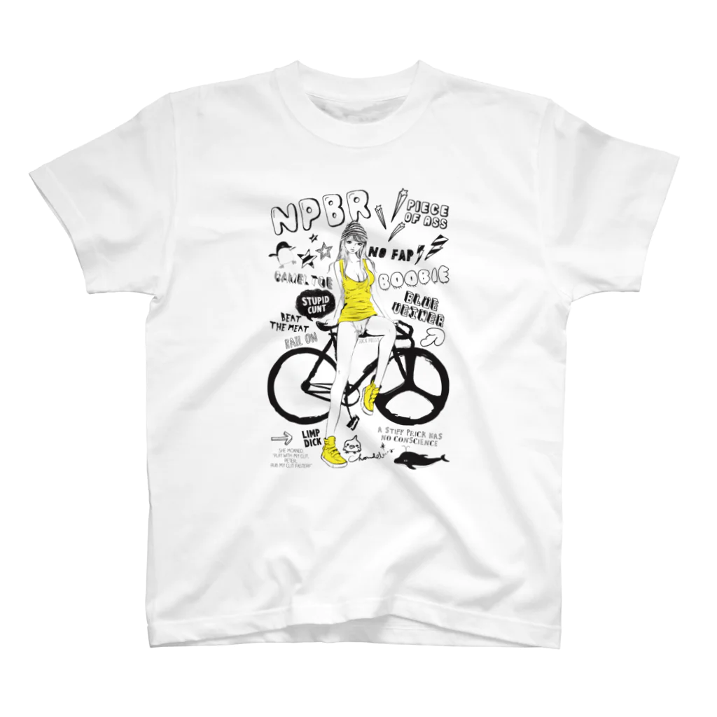 loveclonesのNPBR 自転車女子 ガーリーイラスト Regular Fit T-Shirt