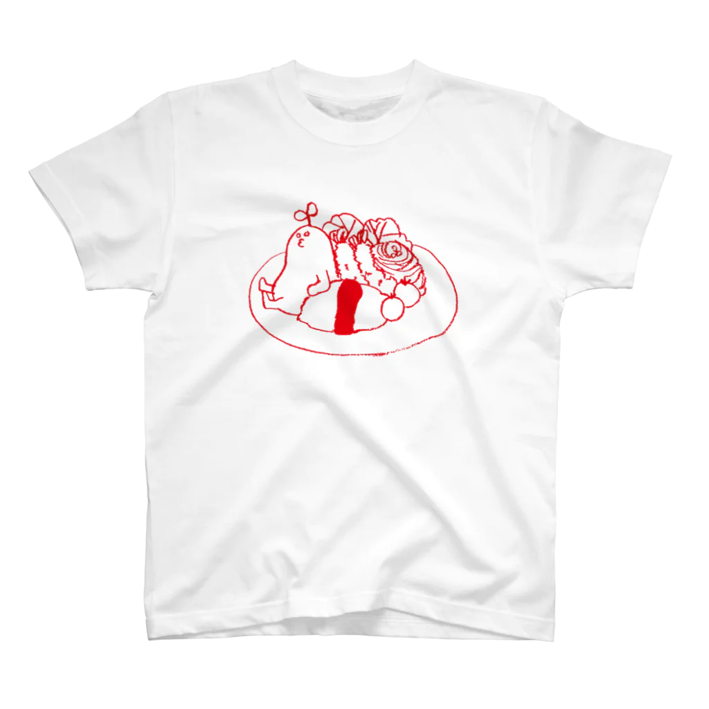 メバエマツモトのmebaelunch(red) スタンダードTシャツ