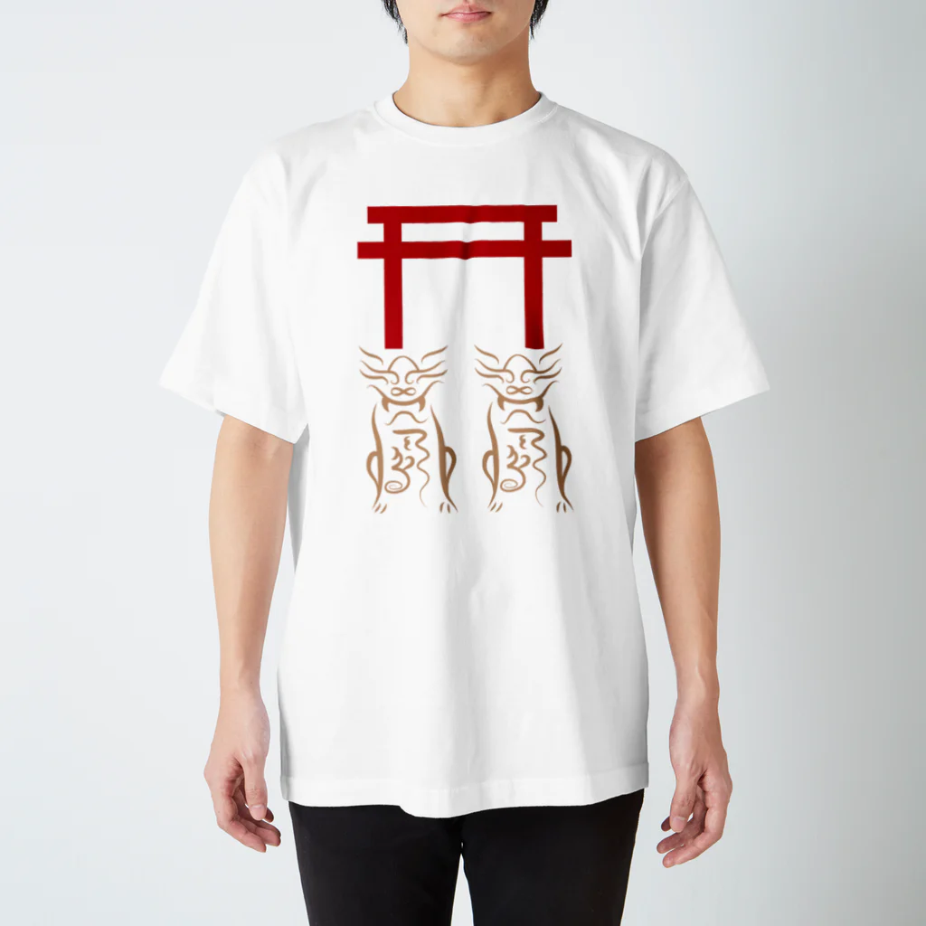龍音堂の狛犬と鳥居 Regular Fit T-Shirt