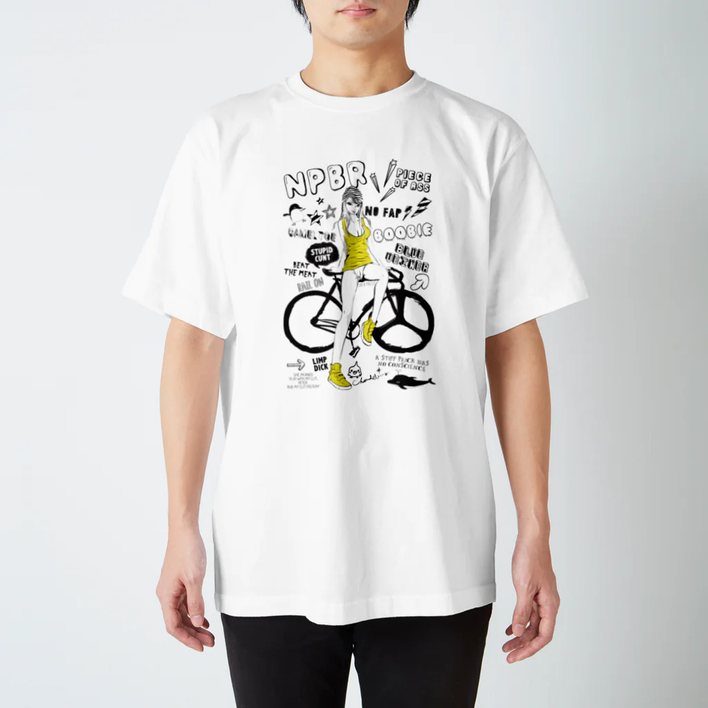 loveclonesのNPBR 自転車女子 ガーリーイラスト Regular Fit T-Shirt