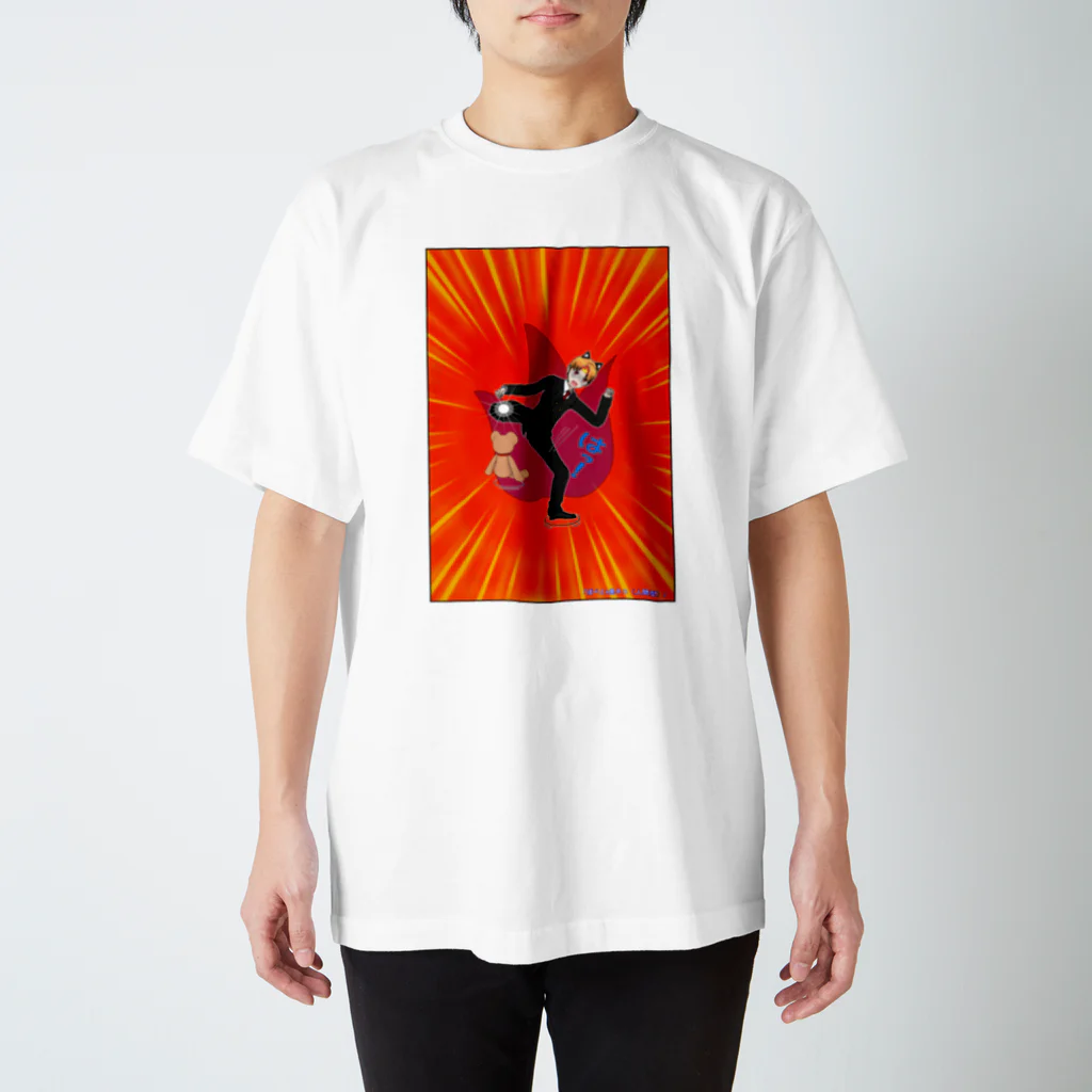 FreeComicHIROのぽぺとx黒ネコ（人間型） Regular Fit T-Shirt