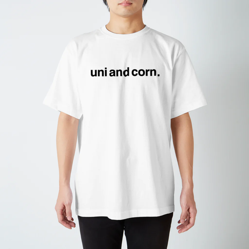 blancheのuni and corn. black スタンダードTシャツ