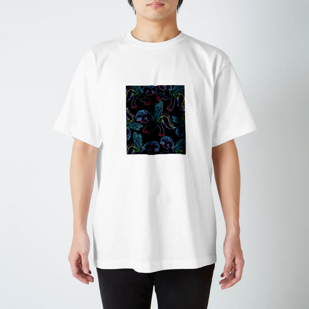 ネズのポニーいっぱい（ブラック） スタンダードTシャツ